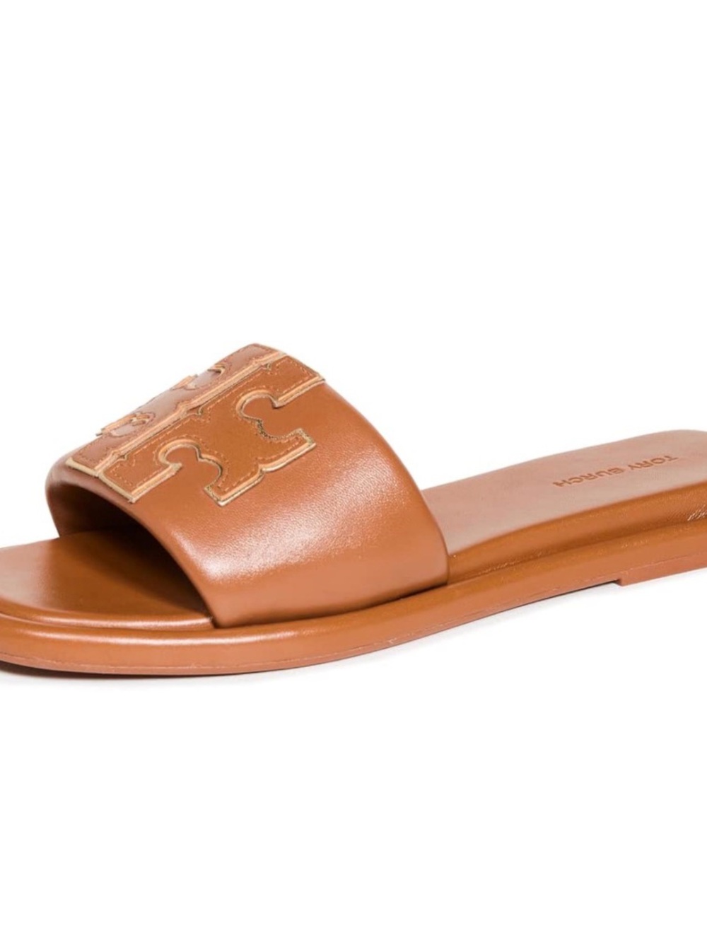 Tory Burch Women's Double T Sport Slides, Bourbon Miele/Gold, 6.5 Medium US